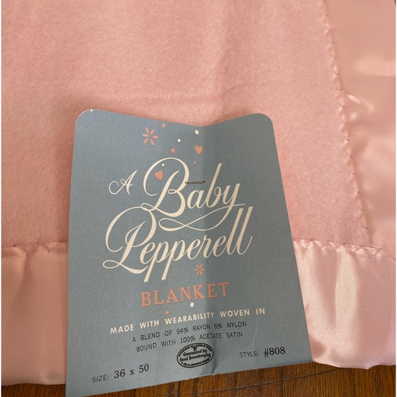 🆕 Vintage Baby Pepperell 36”x 50” Pink Blanket NWT - Picture 5 of 6
